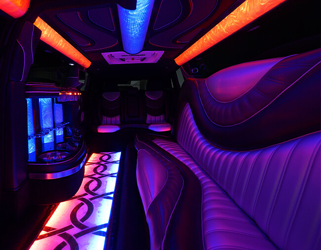 limo rental with neon lights