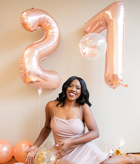 girl taking birthday pictures