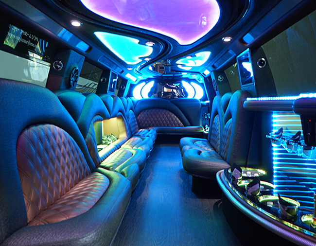 limo rental with neon lights